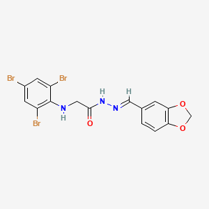 N'-[(E)-(2H-1,3-Benzodioxol-5-YL)methylidene]-2-[(2,4,6-tribromophenyl)amino]acetohydrazide