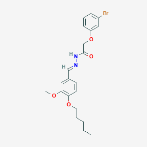 molecular formula C21H25BrN2O4 B11563956 2-(3-Bromophenoxy)-N'-[(E)-[3-methoxy-4-(pentyloxy)phenyl]methylidene]acetohydrazide 