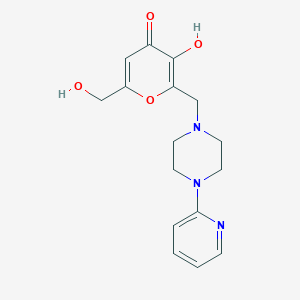 molecular formula C16H19N3O4 B11563963 3-hydroxy-6-(hydroxymethyl)-2-[(4-pyridin-2-ylpiperazin-1-yl)methyl]-4H-pyran-4-one 