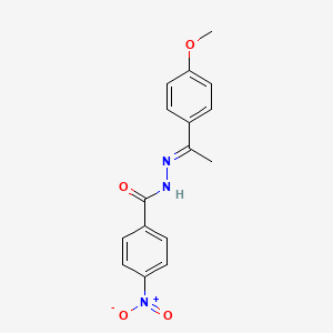 molecular formula C16H15N3O4 B11563971 N'-[1-(4-methoxyphenyl)ethylidene]-4-nitrobenzohydrazide 