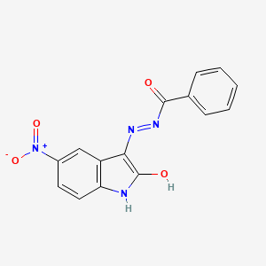 N'-[(3Z)-5-nitro-2-oxo-1,2-dihydro-3H-indol-3-ylidene]benzohydrazide