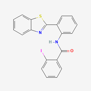 molecular formula C20H13IN2OS B11564017 N-[2-(1,3-benzothiazol-2-yl)phenyl]-2-iodobenzamide 