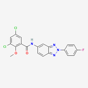 3,5-dichloro-N-[2-(4-fluorophenyl)-2H-1,2,3-benzotriazol-5-yl]-2-methoxybenzamide