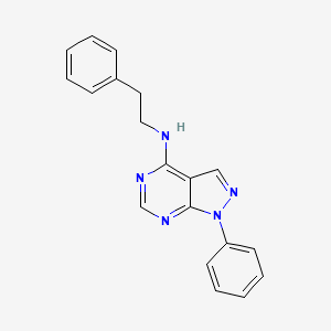 molecular formula C19H17N5 B11564035 1-phenyl-N-(2-phenylethyl)-1H-pyrazolo[3,4-d]pyrimidin-4-amine 