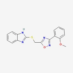 molecular formula C17H14N4O2S B11564038 2-({[3-(2-methoxyphenyl)-1,2,4-oxadiazol-5-yl]methyl}sulfanyl)-1H-benzimidazole 