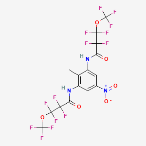 molecular formula C15H7F14N3O6 B11564086 N,N'-(2-methyl-5-nitrobenzene-1,3-diyl)bis[2,2,3,3-tetrafluoro-3-(trifluoromethoxy)propanamide] 