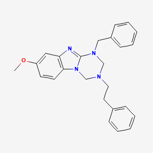 1-Benzyl-8-methoxy-3-(2-phenylethyl)-1,2,3,4-tetrahydro[1,3,5]triazino[1,2-a]benzimidazole