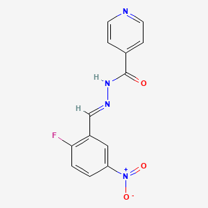 molecular formula C13H9FN4O3 B11564089 N'-[(E)-(2-fluoro-5-nitrophenyl)methylidene]pyridine-4-carbohydrazide 