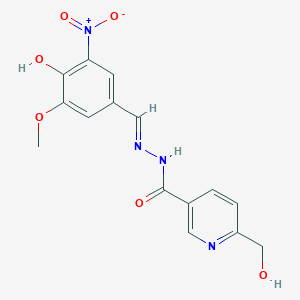 N'-[(E)-(4-hydroxy-3-methoxy-5-nitrophenyl)methylidene]-6-(hydroxymethyl)pyridine-3-carbohydrazide