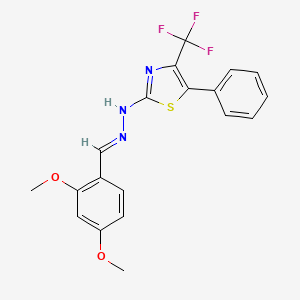 2-[(2E)-2-(2,4-dimethoxybenzylidene)hydrazinyl]-5-phenyl-4-(trifluoromethyl)-1,3-thiazole