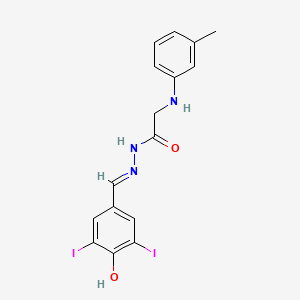 N'-[(E)-(4-Hydroxy-3,5-diiodophenyl)methylidene]-2-[(3-methylphenyl)amino]acetohydrazide