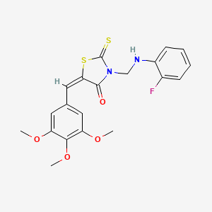 (5E)-3-{[(2-fluorophenyl)amino]methyl}-2-thioxo-5-(3,4,5-trimethoxybenzylidene)-1,3-thiazolidin-4-one