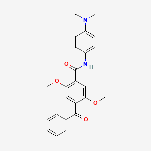 molecular formula C24H24N2O4 B11564106 N-[4-(dimethylamino)phenyl]-2,5-dimethoxy-4-(phenylcarbonyl)benzamide 