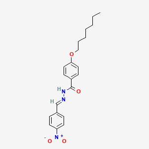 molecular formula C21H25N3O4 B11564143 4-(heptyloxy)-N'-[(E)-(4-nitrophenyl)methylidene]benzohydrazide 