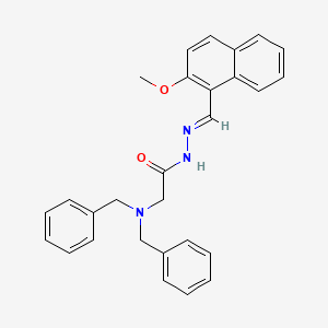 molecular formula C28H27N3O2 B11564149 2-(Dibenzylamino)-N'-[(E)-(2-methoxynaphthalen-1-YL)methylidene]acetohydrazide 