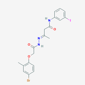 (3E)-3-{2-[(4-bromo-2-methylphenoxy)acetyl]hydrazinylidene}-N-(3-iodophenyl)butanamide