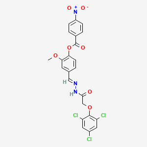 2-methoxy-4-[(E)-{2-[(2,4,6-trichlorophenoxy)acetyl]hydrazinylidene}methyl]phenyl 4-nitrobenzoate