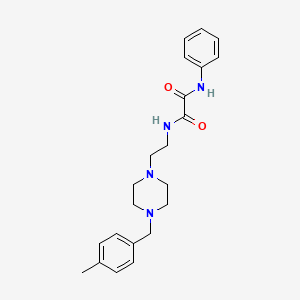 molecular formula C22H28N4O2 B11564170 N-{2-[4-(4-methylbenzyl)piperazin-1-yl]ethyl}-N'-phenylethanediamide 