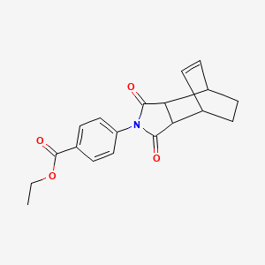 molecular formula C19H19NO4 B11564171 ethyl 4-(1,3-dioxo-1,3,3a,4,7,7a-hexahydro-2H-4,7-ethanoisoindol-2-yl)benzoate 