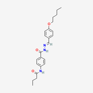 N-[4-({(2E)-2-[4-(pentyloxy)benzylidene]hydrazinyl}carbonyl)phenyl]butanamide