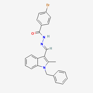 molecular formula C24H20BrN3O B11564175 N'-[(E)-(1-benzyl-2-methyl-1H-indol-3-yl)methylidene]-4-bromobenzohydrazide 