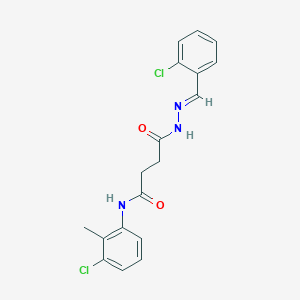 molecular formula C18H17Cl2N3O2 B11564199 4-[(2E)-2-(2-chlorobenzylidene)hydrazinyl]-N-(3-chloro-2-methylphenyl)-4-oxobutanamide 