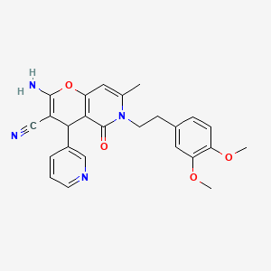 2-amino-6-[2-(3,4-dimethoxyphenyl)ethyl]-7-methyl-5-oxo-4-(pyridin-3-yl)-5,6-dihydro-4H-pyrano[3,2-c]pyridine-3-carbonitrile