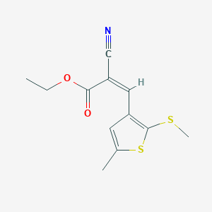 ethyl (2Z)-2-cyano-3-[5-methyl-2-(methylsulfanyl)thiophen-3-yl]prop-2-enoate