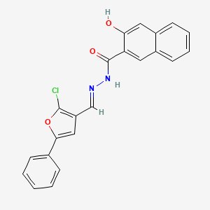 molecular formula C22H15ClN2O3 B11564235 N'-[(E)-(2-chloro-5-phenylfuran-3-yl)methylidene]-3-hydroxynaphthalene-2-carbohydrazide 