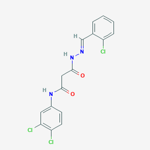 molecular formula C16H12Cl3N3O2 B11564254 3-[(2E)-2-(2-chlorobenzylidene)hydrazinyl]-N-(3,4-dichlorophenyl)-3-oxopropanamide 