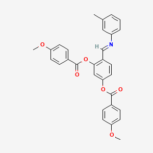 4-{(E)-[(3-methylphenyl)imino]methyl}benzene-1,3-diyl bis(4-methoxybenzoate)