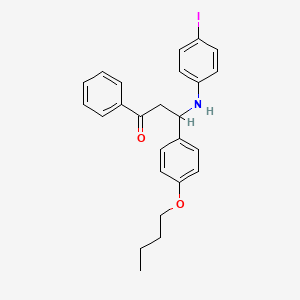 molecular formula C25H26INO2 B11564259 3-(4-Butoxyphenyl)-3-[(4-iodophenyl)amino]-1-phenylpropan-1-one 