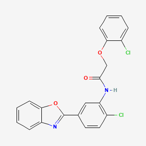 molecular formula C21H14Cl2N2O3 B11564278 N-[5-(1,3-benzoxazol-2-yl)-2-chlorophenyl]-2-(2-chlorophenoxy)acetamide CAS No. 5491-85-0