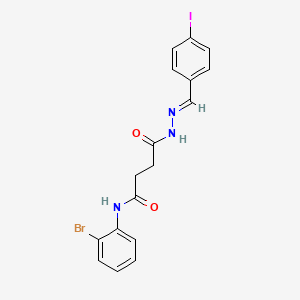 molecular formula C17H15BrIN3O2 B11564296 2'-Bromosuccinanilic acid N'-(4-iodobenzylidene)hydrazide 