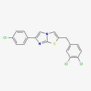 molecular formula C18H11Cl3N2S B11564299 6-(4-Chlorophenyl)-2-(3,4-dichlorobenzyl)imidazo[2,1-b][1,3]thiazole 