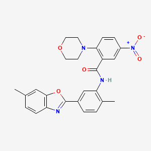 N-[2-methyl-5-(6-methyl-1,3-benzoxazol-2-yl)phenyl]-2-(morpholin-4-yl)-5-nitrobenzamide