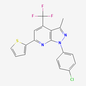 1-(4-chlorophenyl)-3-methyl-6-(thiophen-2-yl)-4-(trifluoromethyl)-1H-pyrazolo[3,4-b]pyridine