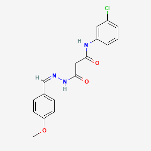 N-(3-chlorophenyl)-3-[(2Z)-2-(4-methoxybenzylidene)hydrazinyl]-3-oxopropanamide