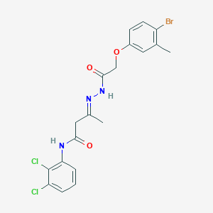 (3E)-3-{2-[(4-bromo-3-methylphenoxy)acetyl]hydrazinylidene}-N-(2,3-dichlorophenyl)butanamide