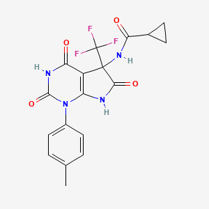 N-[4-hydroxy-1-(4-methylphenyl)-2,6-dioxo-5-(trifluoromethyl)-2,5,6,7-tetrahydro-1H-pyrrolo[2,3-d]pyrimidin-5-yl]cyclopropanecarboxamide