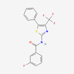 3-fluoro-N-[5-phenyl-4-(trifluoromethyl)-1,3-thiazol-2-yl]benzamide