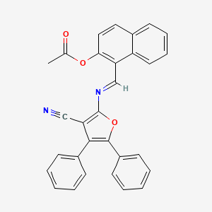 1-[(E)-[(3-Cyano-4,5-diphenylfuran-2-YL)imino]methyl]naphthalen-2-YL acetate