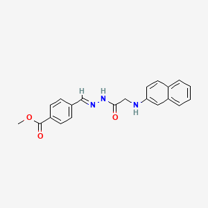 molecular formula C21H19N3O3 B11564363 Methyl 4-[(E)-({2-[(naphthalen-2-YL)amino]acetamido}imino)methyl]benzoate 