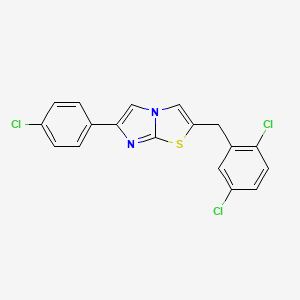 molecular formula C18H11Cl3N2S B11564364 6-(4-Chlorophenyl)-2-[(2,5-dichlorophenyl)methyl]imidazo[2,1-b][1,3]thiazole 