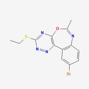 molecular formula C13H11BrN4OS B11564370 10-Bromo-3-(ethylsulfanyl)-6-methyl[1,2,4]triazino[5,6-d][3,1]benzoxazepine 