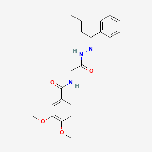 3,4-Dimethoxy-N-({N'-[(1E)-1-phenylbutylidene]hydrazinecarbonyl}methyl)benzamide