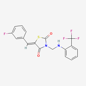 (5Z)-5-(3-fluorobenzylidene)-3-({[2-(trifluoromethyl)phenyl]amino}methyl)-1,3-thiazolidine-2,4-dione