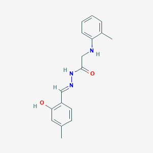 molecular formula C17H19N3O2 B11564398 N'-[(E)-(2-Hydroxy-4-methylphenyl)methylidene]-2-[(2-methylphenyl)amino]acetohydrazide 