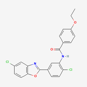 molecular formula C22H16Cl2N2O3 B11564425 N-[2-chloro-5-(5-chloro-1,3-benzoxazol-2-yl)phenyl]-4-ethoxybenzamide 