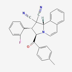 (2S,3R,10bS)-2-(2-fluorophenyl)-3-[(4-methylphenyl)carbonyl]-2,3-dihydropyrrolo[2,1-a]isoquinoline-1,1(10bH)-dicarbonitrile